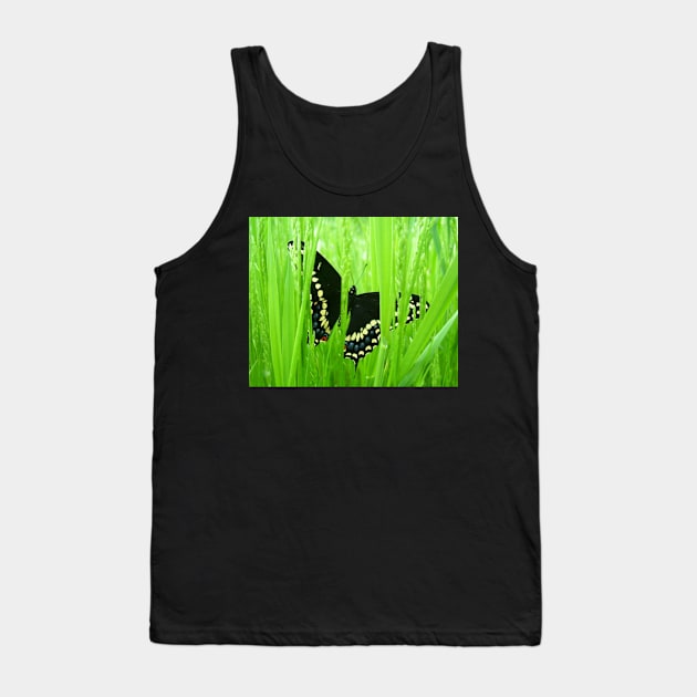 Black Swallowtail Butterfly Tank Top by ARTWORKandBEYOND